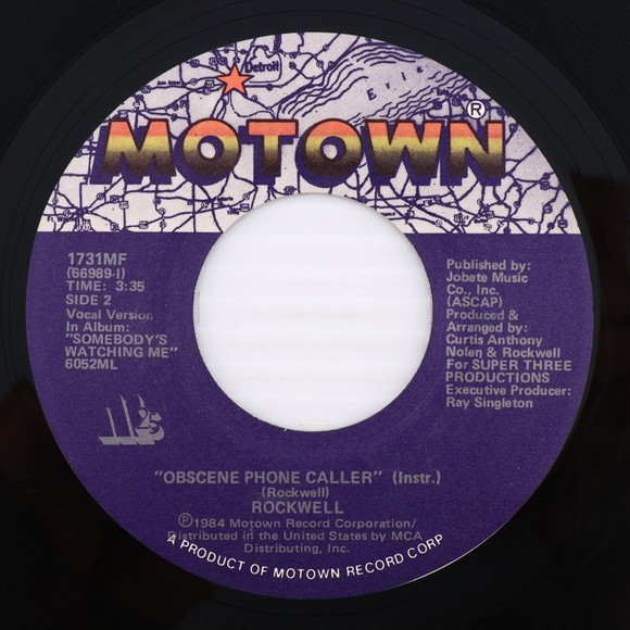 Rockwell - Obscene Phone Caller 1984 Electro-Funk 45 rpm 7" Single Record Motown - Picture 1 of 8